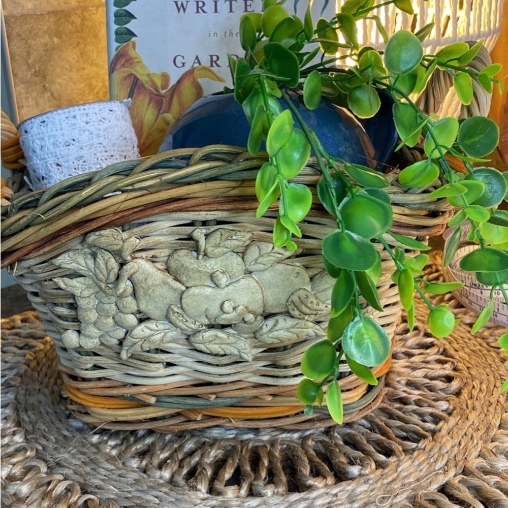 Decorative Woven Basket with Greenery